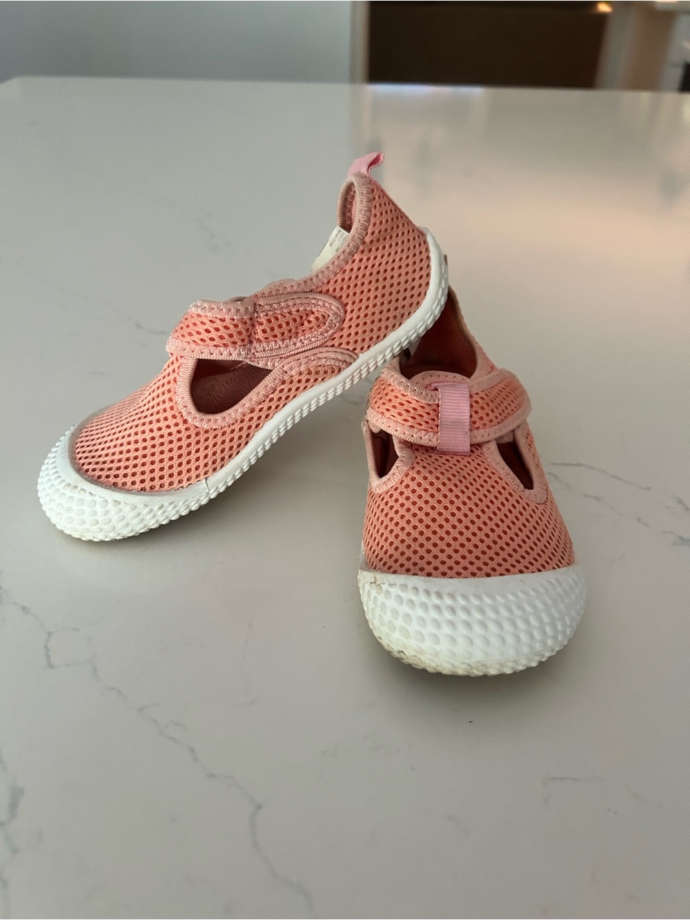 Kids Coral & Pink Mesh Mary Jane Water Shoes
